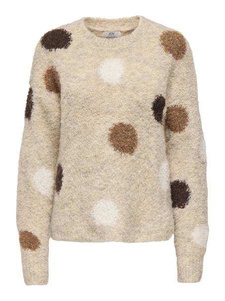 JDYDOTTIE L/S O-NECK DOT PULLOVER KNT pussywillow gray