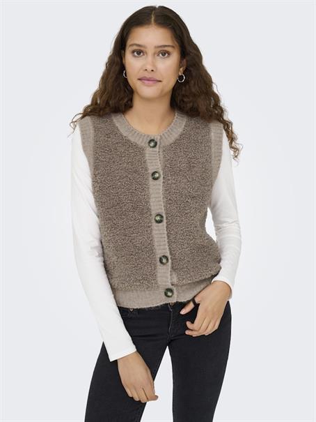 JDYEIRA LIFE S/L ON BUTTON VEST KNT NOOS mountain trail