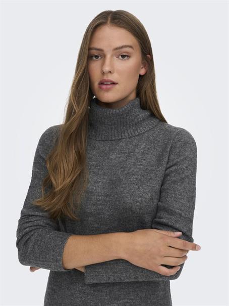 JDYELANORA L/S COWLNECK DRESS KNT NOOS dark grey melange