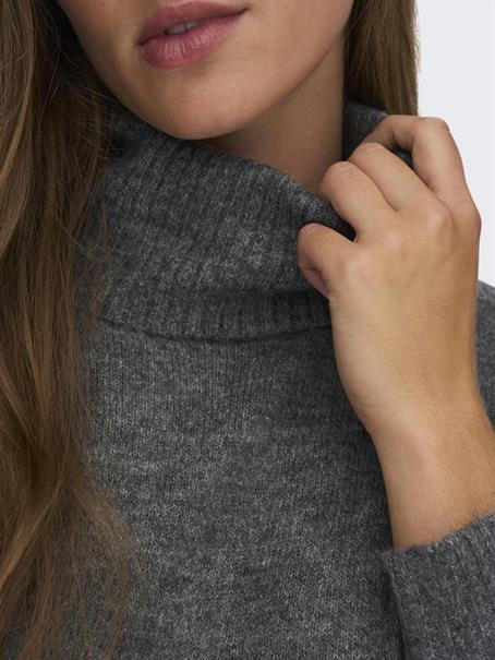 JDYELANORA L/S COWLNECK DRESS KNT NOOS dark grey melange