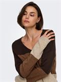 JDYELANORA L/S VN COLORBLOCK PULLOVE KNT oatmeal2
