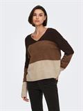JDYELANORA L/S VN COLORBLOCK PULLOVE KNT oatmeal2