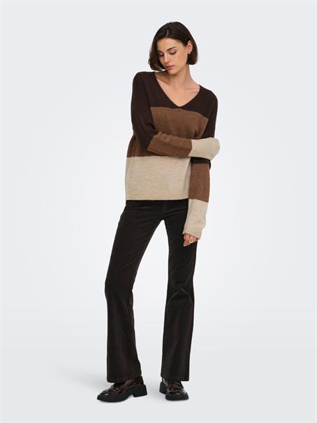 JDYELANORA L/S VN COLORBLOCK PULLOVE KNT oatmeal2