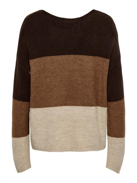 JDYELANORA L/S VN COLORBLOCK PULLOVE KNT oatmeal2
