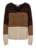 JDYELANORA L/S VN COLORBLOCK PULLOVE KNT oatmeal