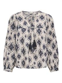 JDYELO L/S TASSEL TOP WVN EXP black