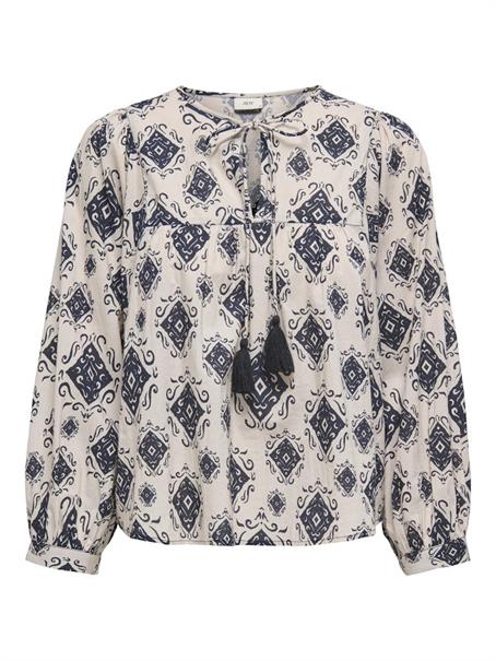 JDYELO L/S TASSEL TOP WVN EXP black