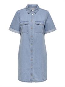 JDYESMEE SS BUTTON DRESS DNM light blue denim