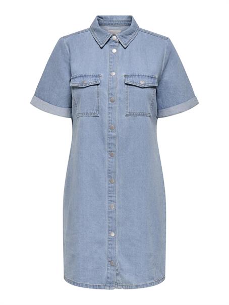 JDYESMEE SS BUTTON DRESS DNM light blue denim