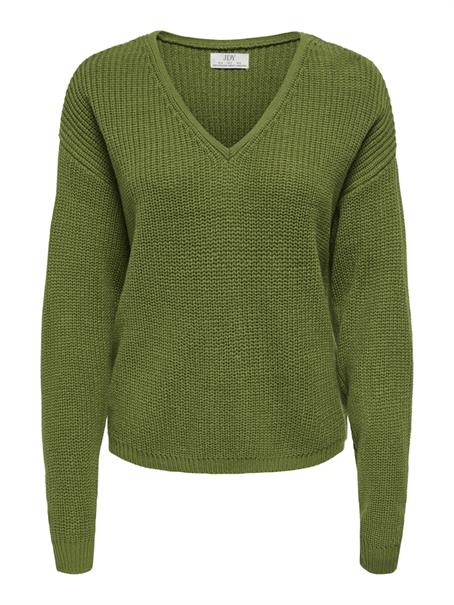 JDYEVIE L/S V-NECK PULLOVER KNT cedar green