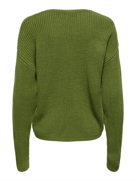 JDYEVIE L/S V-NECK PULLOVER KNT cedar green
