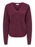 JDYEVIE L/S V-NECK PULLOVER KNT windsor wine