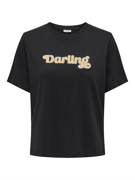 JDYFELISA S/S TOWEL PRINT TOP JRS black