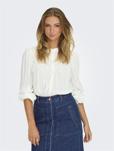 JDYJADE LIFE L/S DOBBY LACE SHIRT WVN cloud dancer