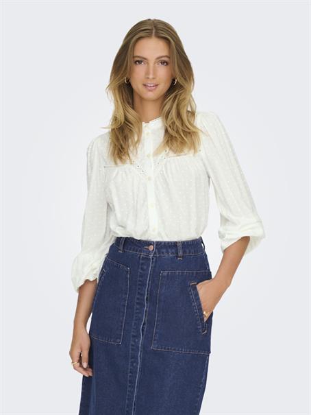 JDYJADE LIFE L/S DOBBY LACE SHIRT WVN cloud dancer