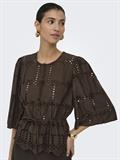 JDYJOJO 3/4 ANGLAISE SHIRT WVN chocolate brown