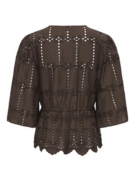 JDYJOJO 3/4 ANGLAISE SHIRT WVN chocolate brown