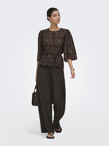 JDYJOJO 3/4 ANGLAISE SHIRT WVN chocolate brown