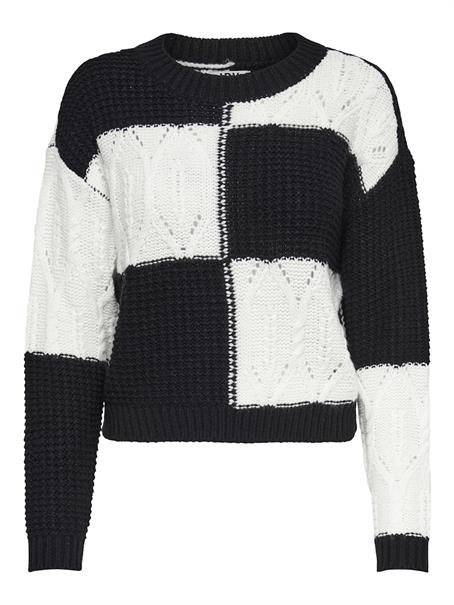 JDYJUSTY L/S MIX STRUC PULLOVER KNT NOOS black