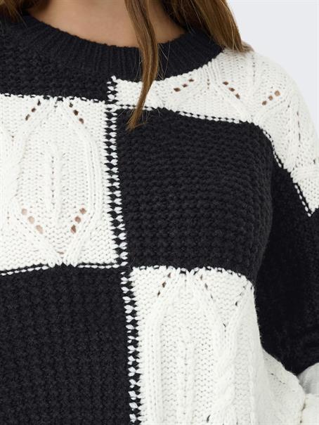 JDYJUSTY L/S MIX STRUC PULLOVER KNT NOOS black