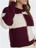 JDYJUSTY L/S MIX STRUC PULLOVER KNT NOOS cabernet
