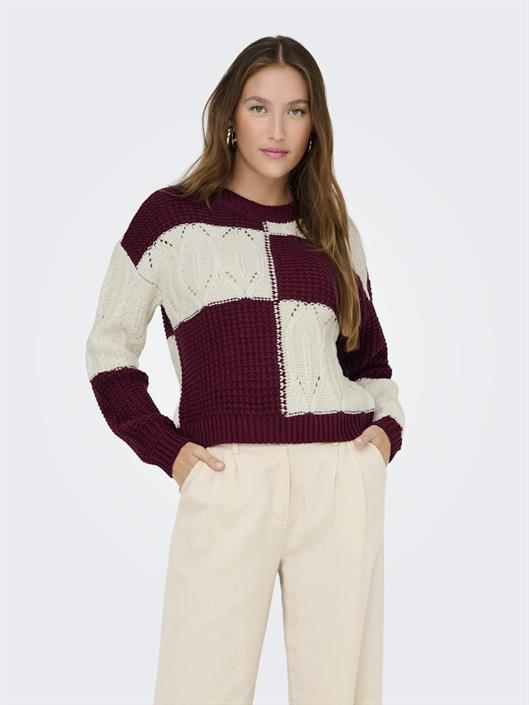 jdyjusty-l-s-mix-struc-pullover-knt-noos-cabernet