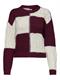 JDYJUSTY L/S MIX STRUC PULLOVER KNT NOOS cabernet