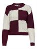 JDYJUSTY L/S MIX STRUC PULLOVER KNT NOOS cabernet