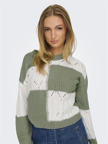 JDYJUSTY L/S MIX STRUC PULLOVER KNT NOOS sea spray