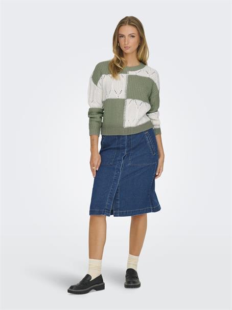 JDYJUSTY L/S MIX STRUC PULLOVER KNT NOOS sea spray