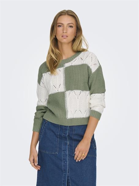 JDYJUSTY L/S MIX STRUC PULLOVER KNT NOOS sea spray