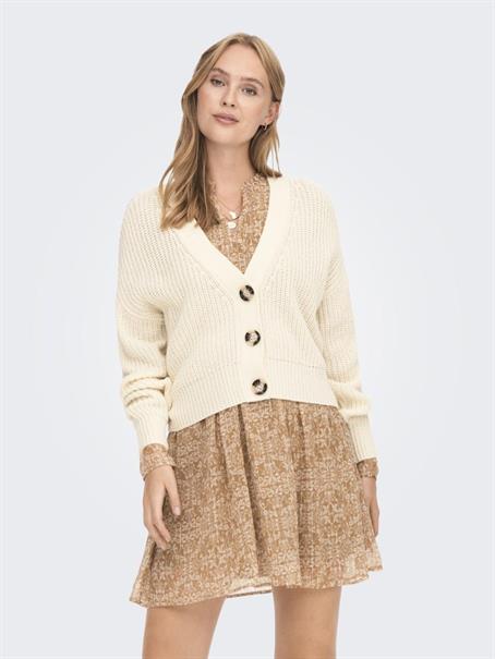 JDYJUSTY L/S SHORT CARDIGAN KNT NOOS eggnog