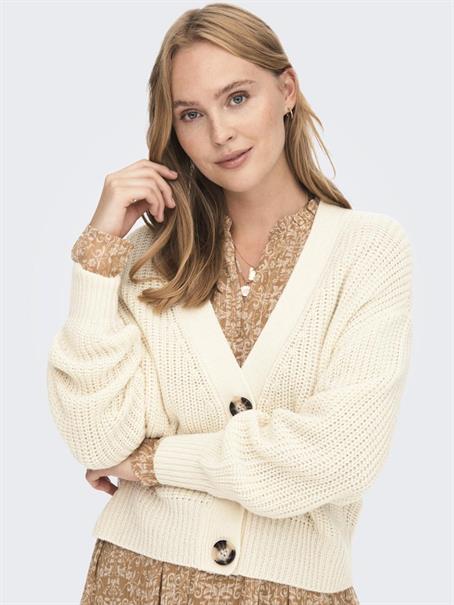 JDYJUSTY L/S SHORT CARDIGAN KNT NOOS eggnog