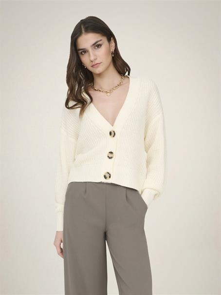 JDYJUSTY L/S SHORT CARDIGAN KNT NOOS eggnog