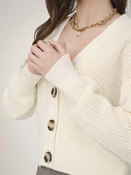 JDYJUSTY L/S SHORT CARDIGAN KNT NOOS eggnog