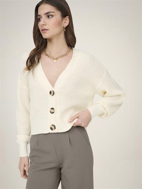 JDYJUSTY L/S SHORT CARDIGAN KNT NOOS eggnog