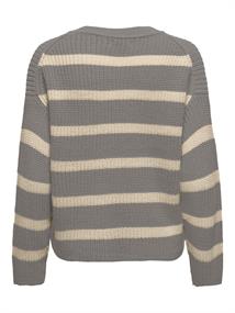 JDYJUSTY L/S STRIPE PULLOVER KNT NOOS driftwood
