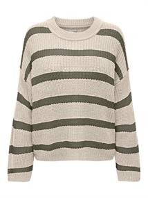 JDYJUSTY L/S STRIPE PULLOVER KNT NOOS eggnog1