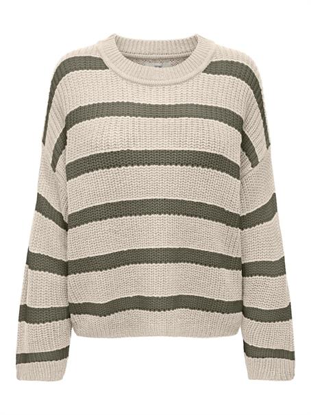 JDYJUSTY L/S STRIPE PULLOVER KNT NOOS eggnog1