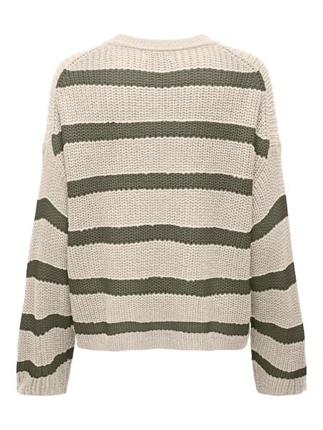 JDYJUSTY L/S STRIPE PULLOVER KNT NOOS eggnog1