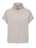 JDYLEA S/L HN 2WAY ZIP VEST KNT NOOS natural melange