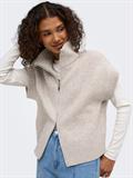JDYLEA S/L HN 2WAY ZIP VEST KNT NOOS natural melange