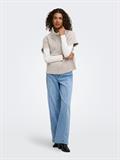 JDYLEA S/L HN 2WAY ZIP VEST KNT NOOS natural melange