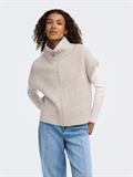 JDYLEA S/L HN 2WAY ZIP VEST KNT NOOS natural melange