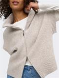 JDYLEA S/L HN 2WAY ZIP VEST KNT NOOS natural melange