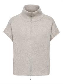 JDYLEA S/L HN 2WAY ZIP VEST KNT NOOS natural melange