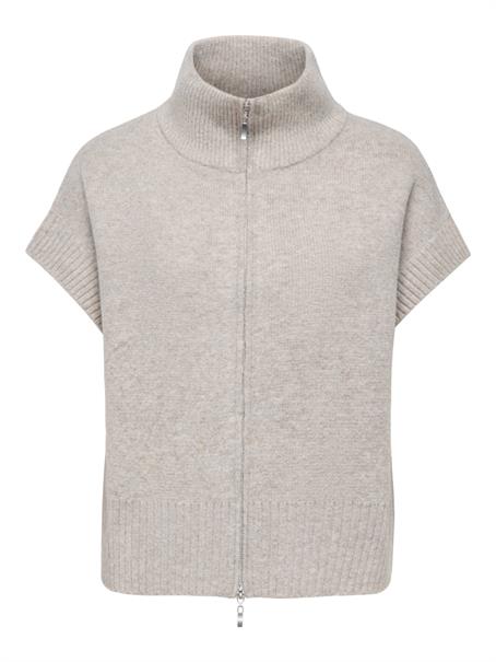 JDYLEA S/L HN 2WAY ZIP VEST KNT NOOS natural melange