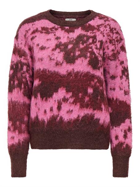 JDYLESLIE L/S O-NECK JACQ. PULLOVER KNT decadent chocolate