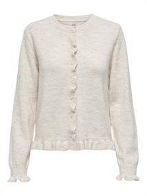JDYLETTY L/S ON FRILL CARDIGAN KNT NOOS birch