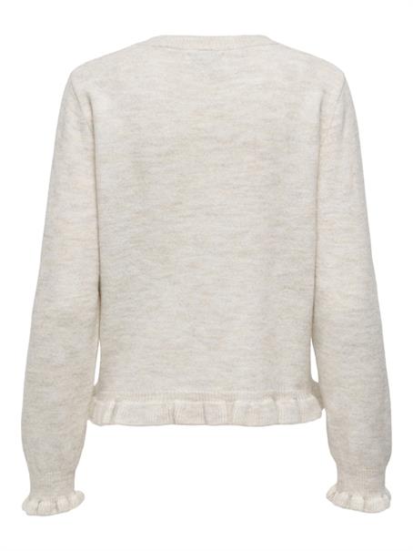 JDYLETTY L/S ON FRILL CARDIGAN KNT NOOS birch
